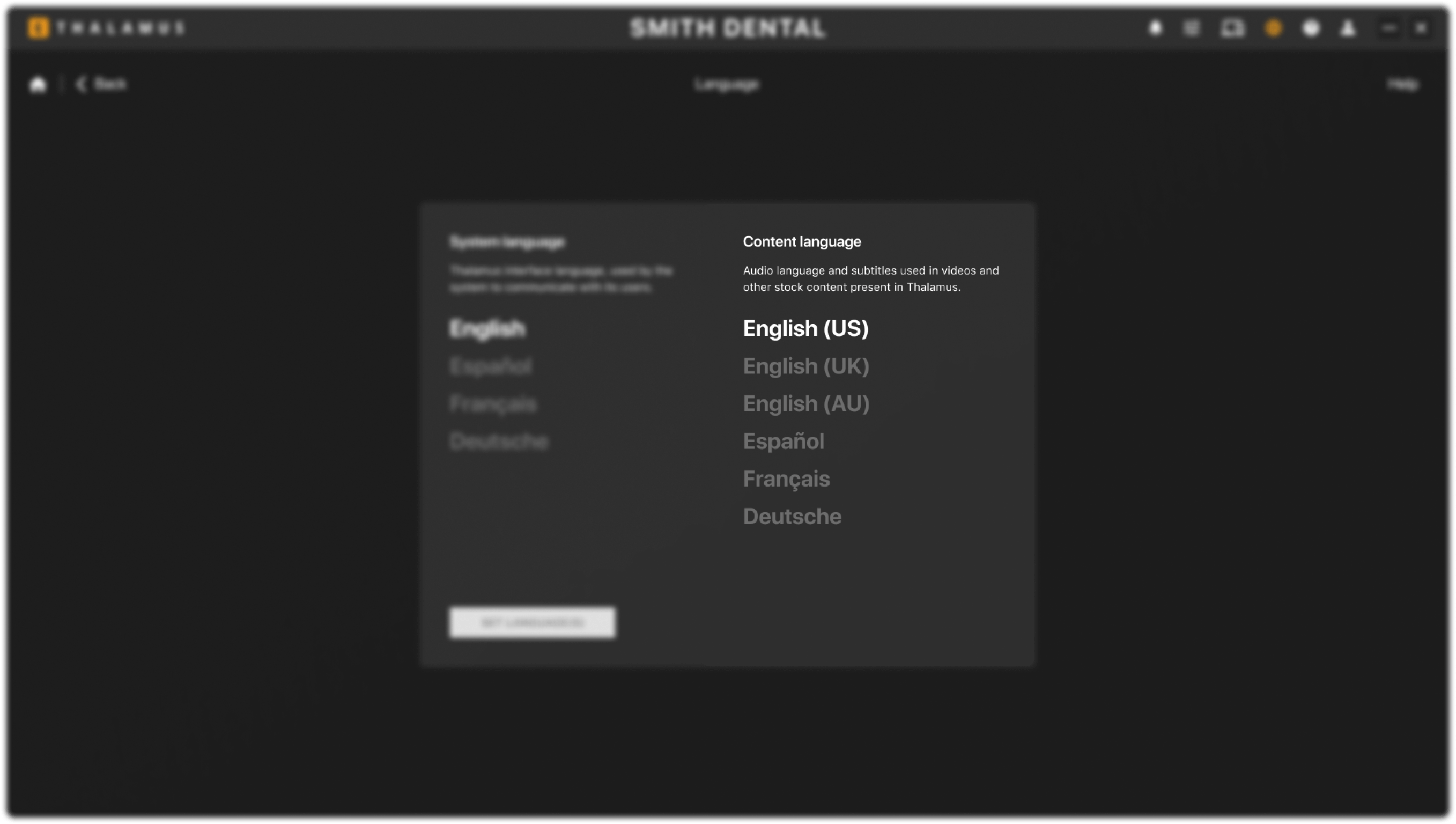 Manage system language